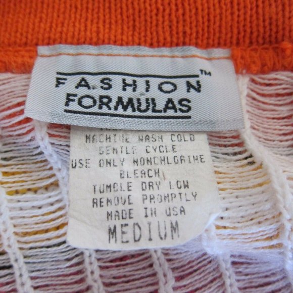 VINTAGE 80s BAGGY MULTI-COLORED STRIPED ACRYLIC SWEATER by FASHION FORMU… - Picture 5 of 5